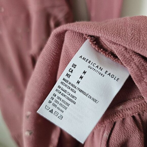 EUC AMERICAN EAGLE OUTFITTERS BLUSH PINK DITSY FLORAL RUFFLED SHORT DRESS SZ M - Picture 14 of 16